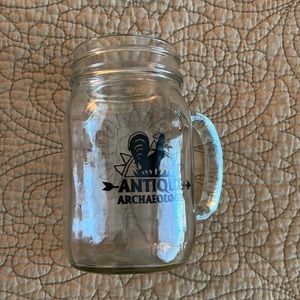New Antique Archaeology (American Pickers Show Shop)Clear Mason Jar Mug w/handle